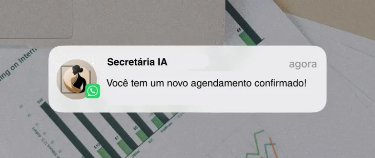 Confirmação automática de agendamento enviada pela Secretária IA via WhatsApp.