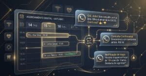 Agenda digital integrada ao WhatsApp com Secretária IA automatizando agendamentos para clínicas.